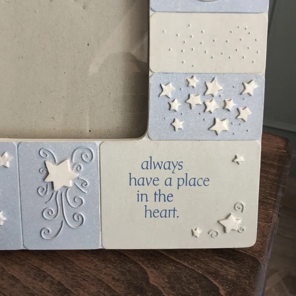 Vintage Carlton Cards Friends Celestial Picture Frame Blue Sun Moon Stars Y2K